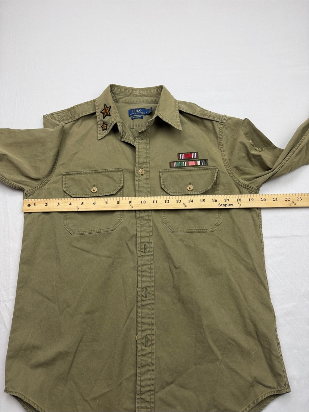 Polo by Ralph Lauren Olive Military-Inspired Button-Down Shirt - Picture 9 of 12